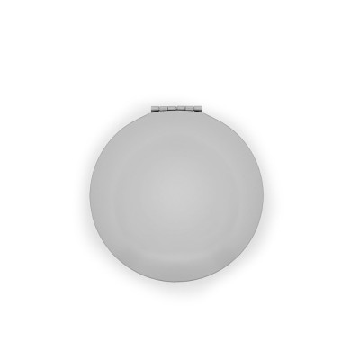 KAYLA. Double-sided round aluminum mirror with magnetic closure